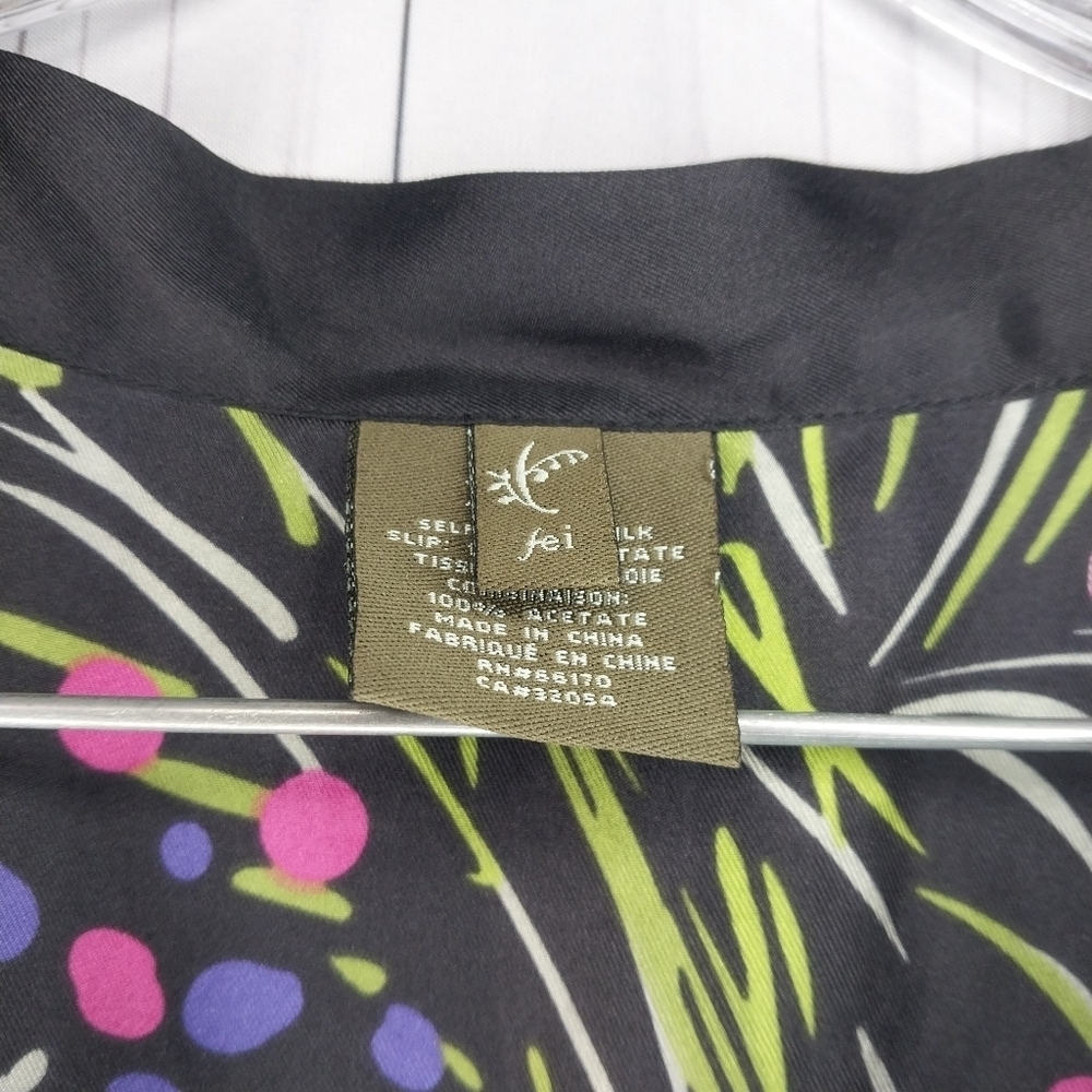 Anthropologie Fei Efflorescent Silk Floral BohoChic Folkloric V-Neck Dress - Picture 2 of 14